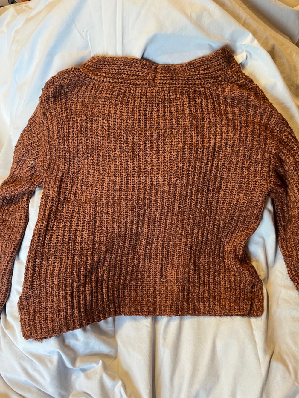 a new day Rust-Brown Textured V-Neck Sweater - Picture 3 of 4